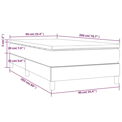 Boxspringbett mit Matratze Cappuccino-Braun 90x200cm Kunstleder