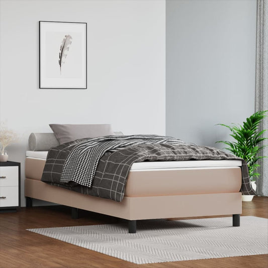 Boxspringbett mit Matratze Cappuccino-Braun 90x200cm Kunstleder