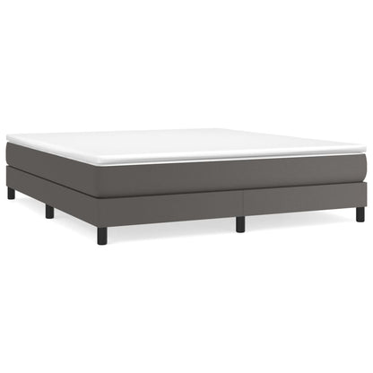 Boxspringbett mit Matratze Grau 160x200 cm Kunstleder