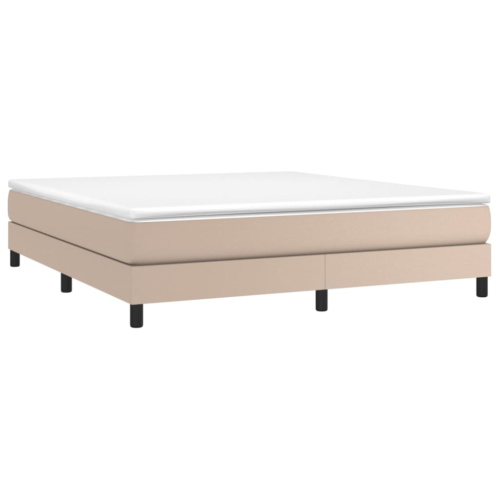 Boxspringbett Matratze Cappuccino-Braun 160x200 cm Kunstleder