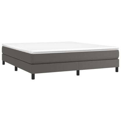 Boxspringbett mit Matratze Grau 180x200 cm Kunstleder