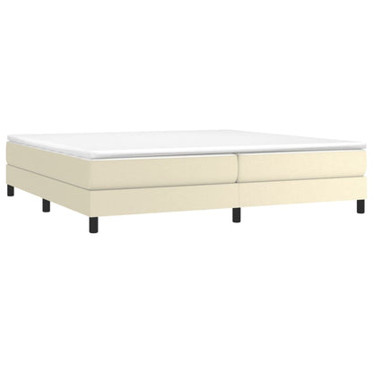 Boxspringbett mit Matratze Creme 200x200 cm Kunstleder