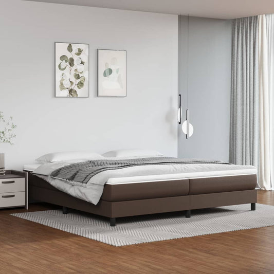 Boxspringbett mit Matratze Braun 200x200 cm Kunstleder