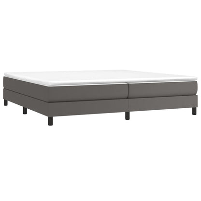 Boxspringbett mit Matratze Grau 200x200 cm Kunstleder