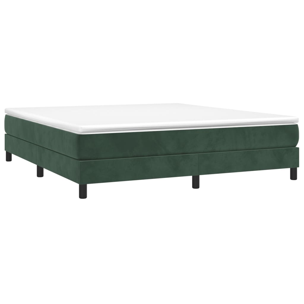 Boxspringbett mit Matratze Dunkelgrün 160x200 cm Samt