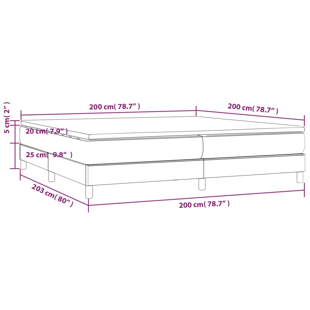 Boxspringbett mit Matratze Dunkelblau 200x200 cm Samt