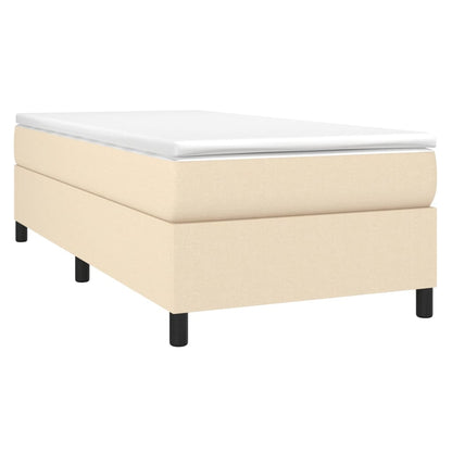 Boxspringbett mit Matratze Creme 90x200 cm Stoff