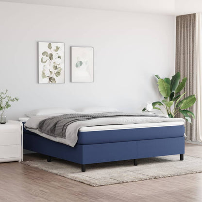 Boxspringbett mit Matratze Blau 160x200 cm Stoff