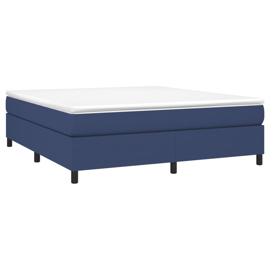 Boxspringbett mit Matratze Blau 180x200 cm Stoff