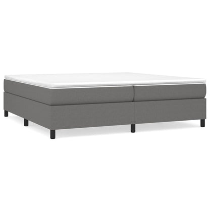 Box spring bed with mattress dark grey 200x200 cm fabric