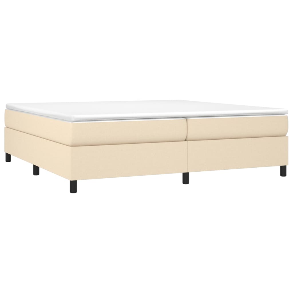 Boxspringbett mit Matratze Creme 200x200 cm Stoff