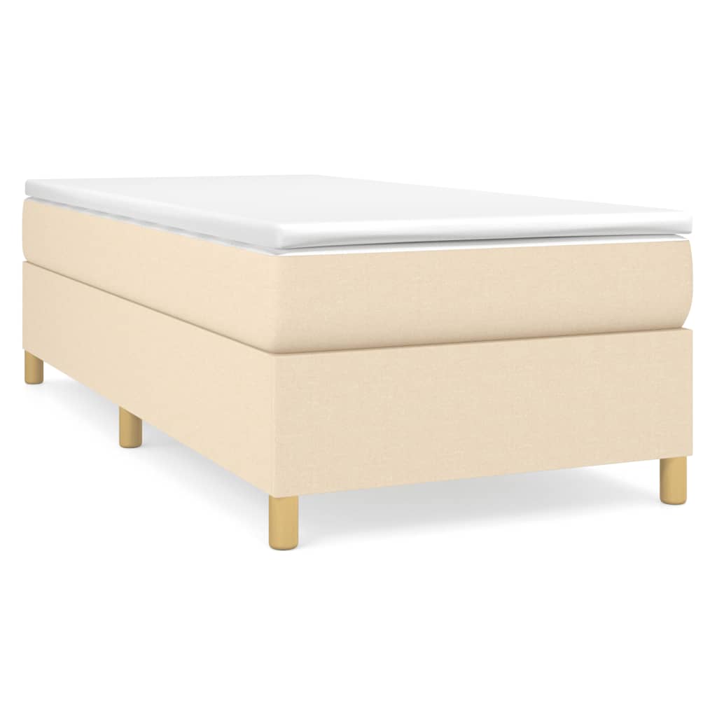 Boxspringbett mit Matratze Creme 90x200 cm Stoff