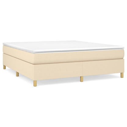 Boxspringbett mit Matratze Creme 160x200 cm Stoff