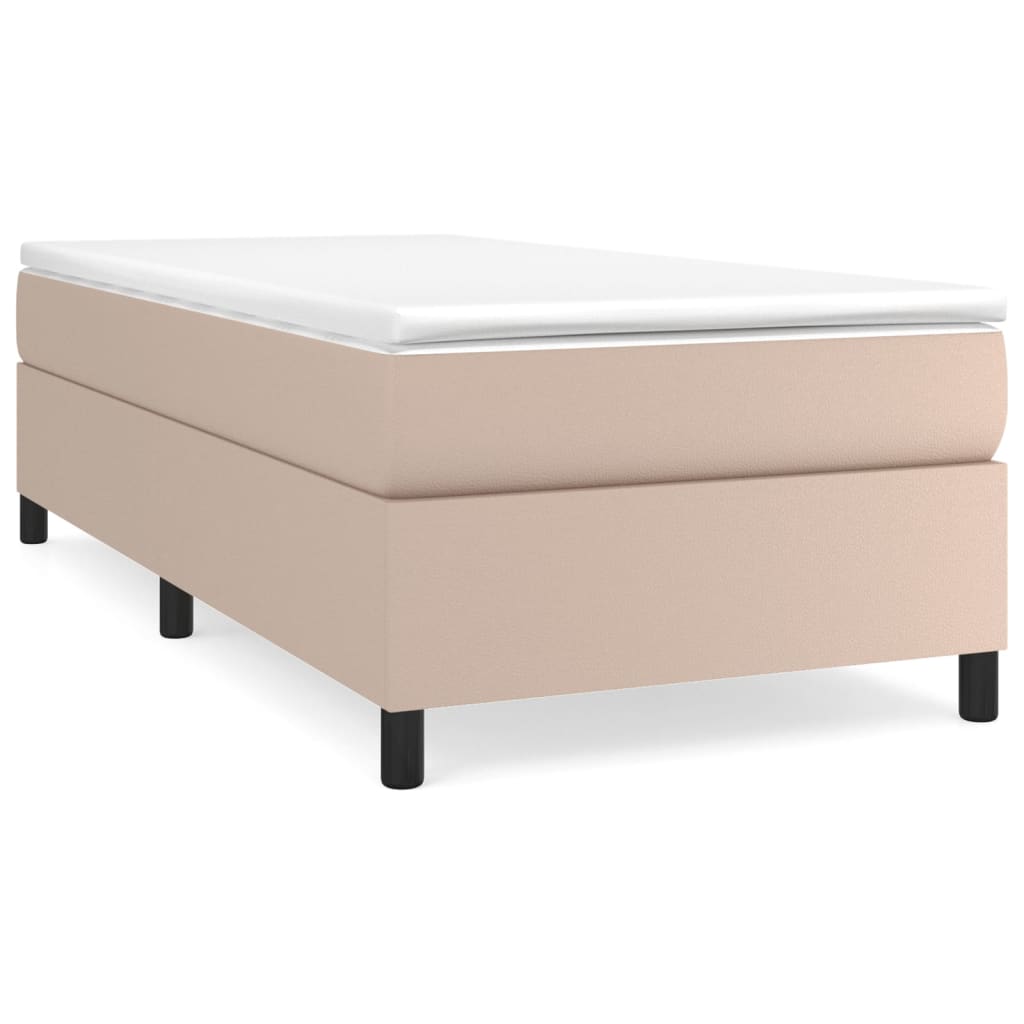 Boxspringbett mit Matratze Cappuccino-Braun 90x200cm Kunstleder