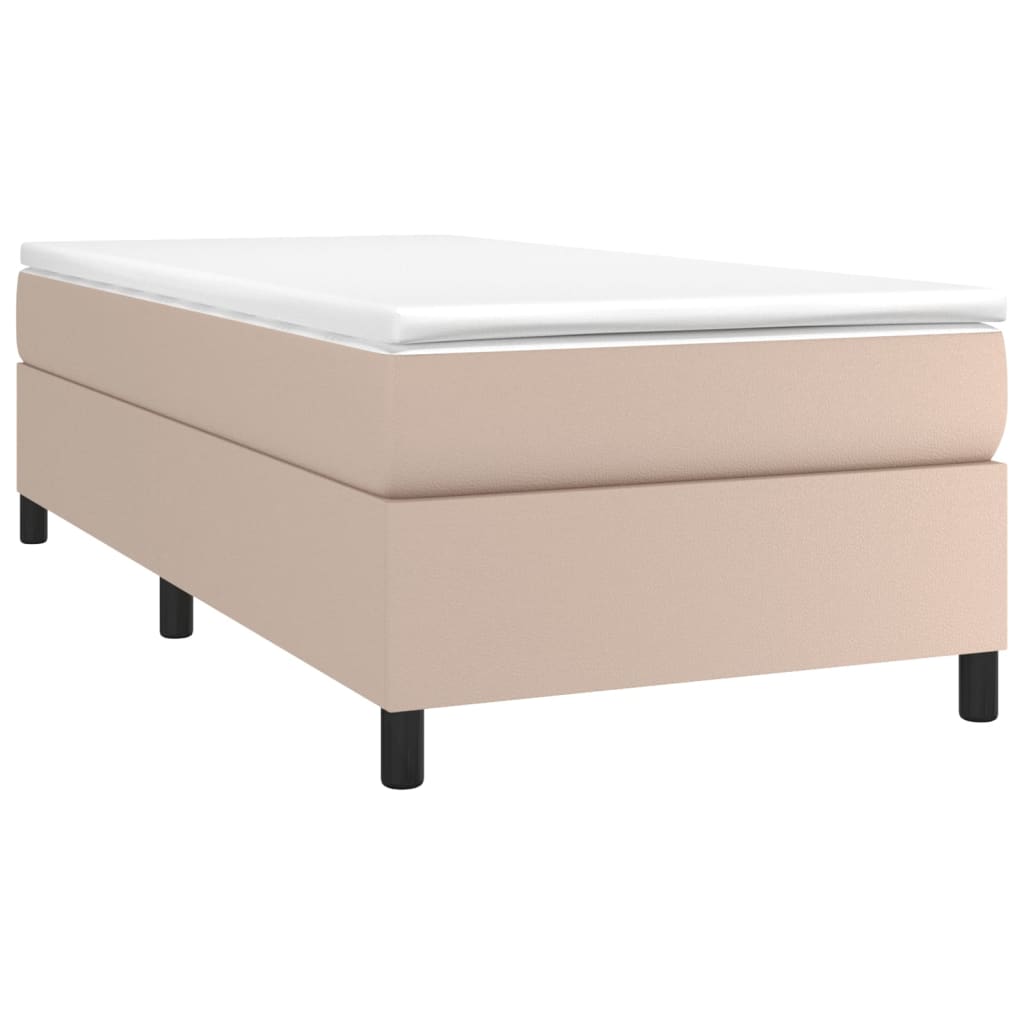 Boxspringbett mit Matratze Cappuccino-Braun 90x200cm Kunstleder