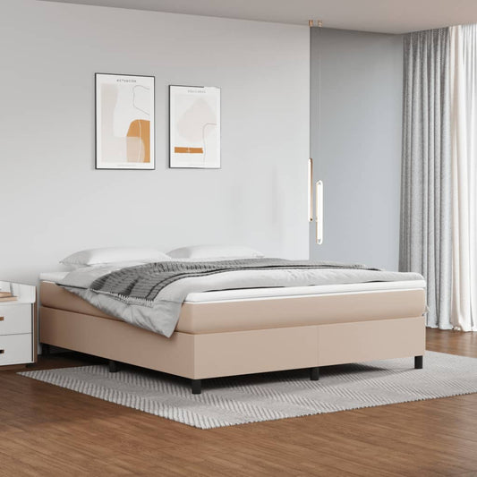 Boxspringbett Matratze Cappuccino-Braun 160x200 cm Kunstleder