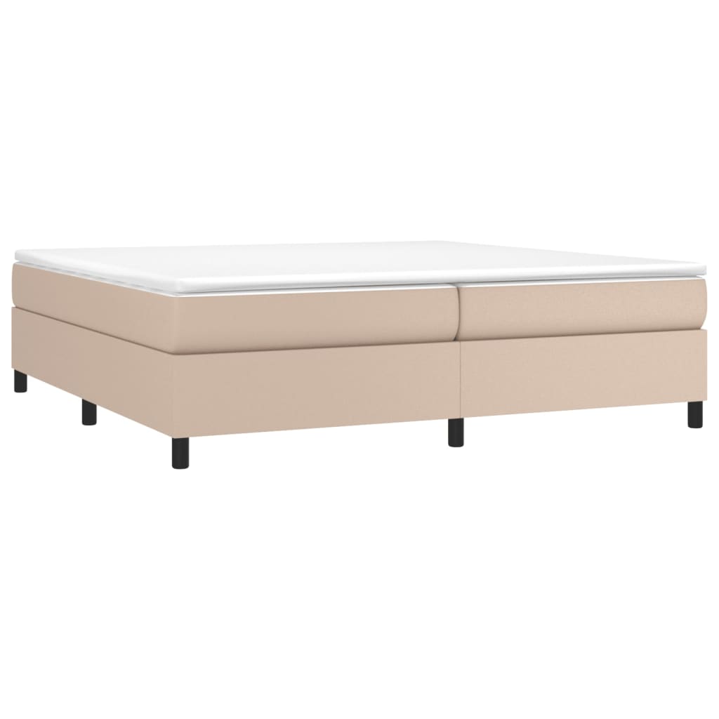 Boxspringbett Matratze Cappuccino-Braun 200x200cm Kunstleder