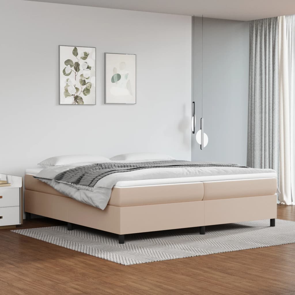 Boxspringbett Matratze Cappuccino-Braun 200x200cm Kunstleder