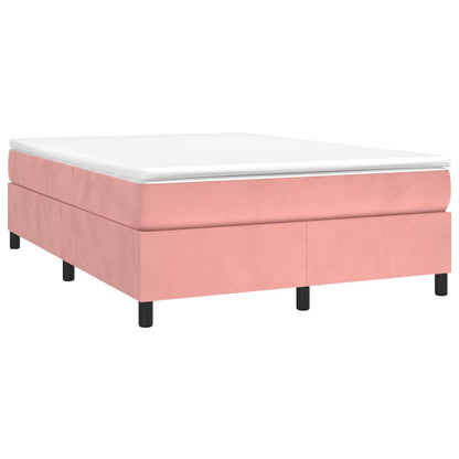 Box spring bed with mattress pink 140x200 cm velvet