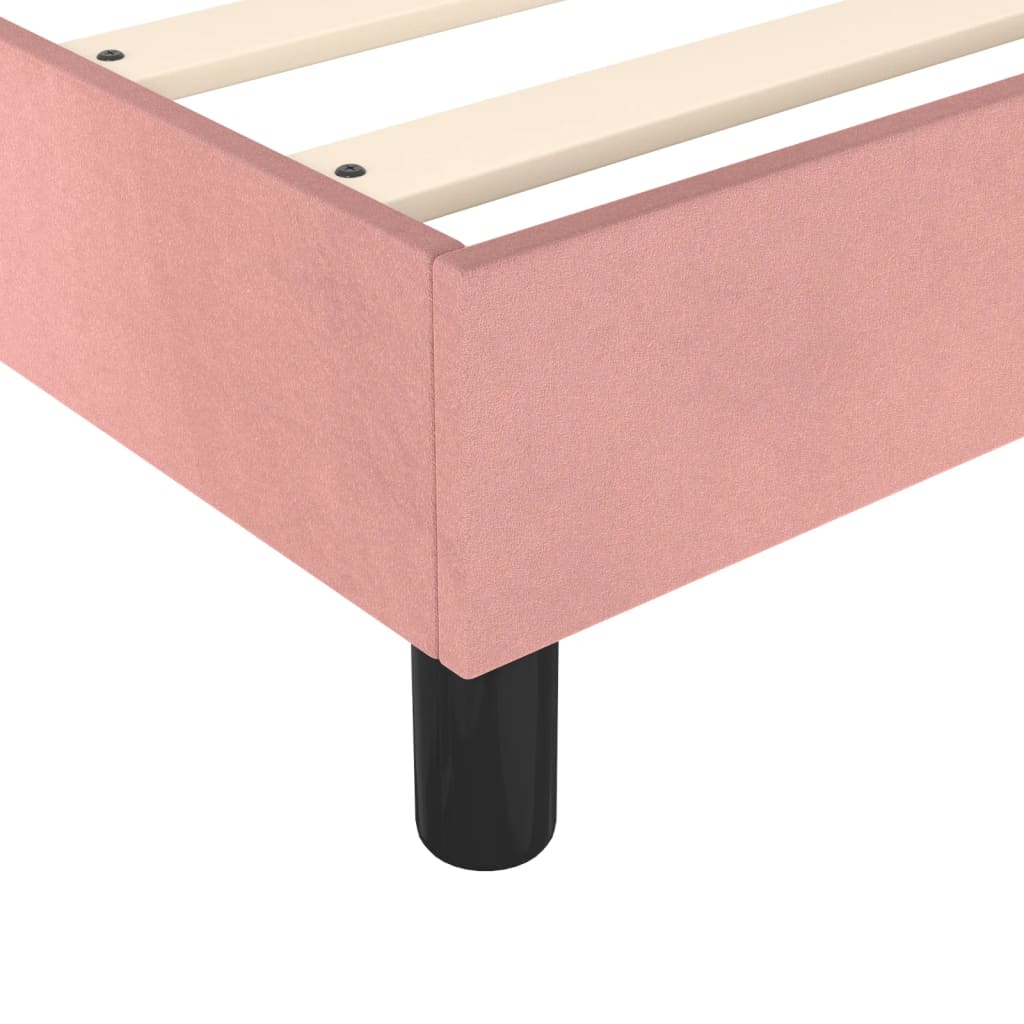 Box spring bed with mattress pink 140x200 cm velvet