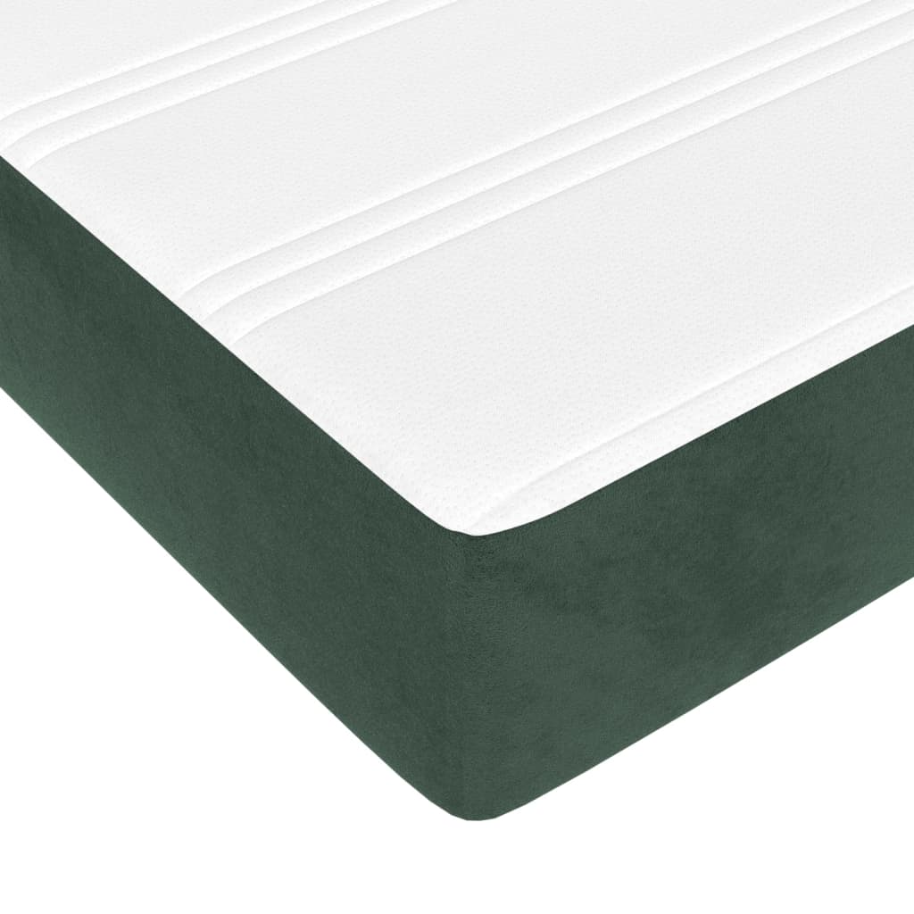 Box spring bed with mattress dark green 160x200 cm velvet