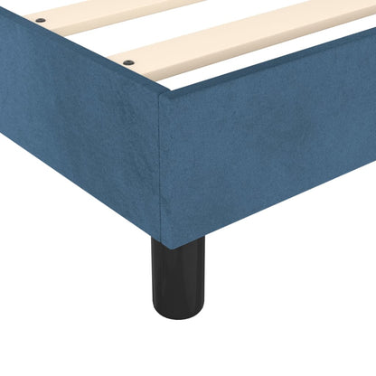 Box spring bed with mattress dark blue 160x200 cm velvet