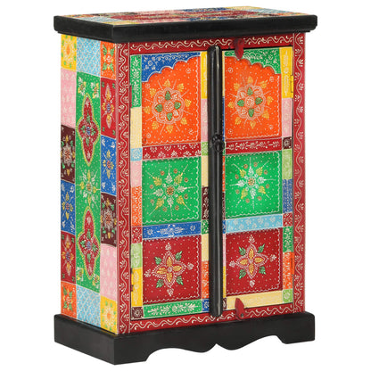 Sideboard hand painted with doors 53x30x75 cm solid mango wood