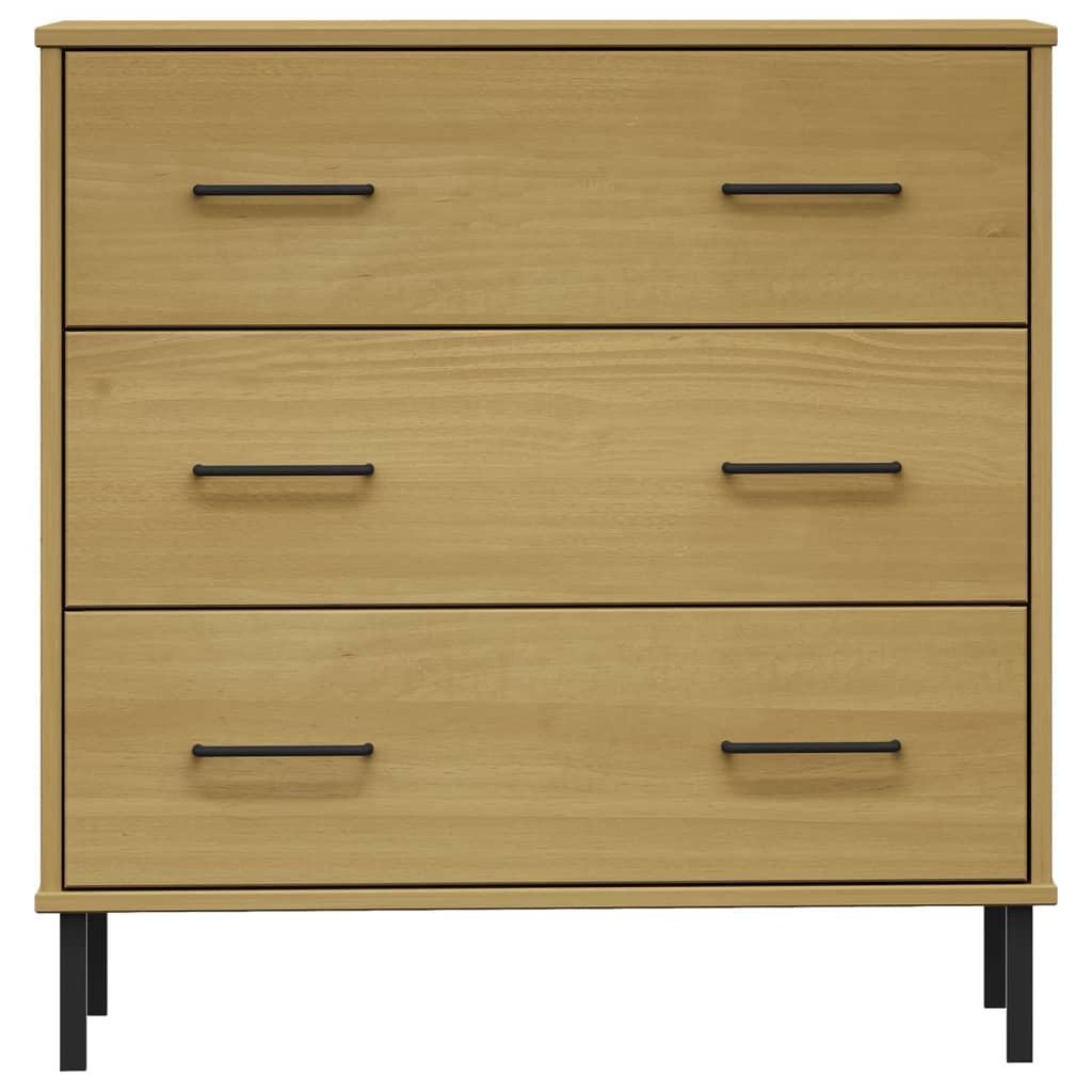 Sideboard OSLO mit 3 Schubladen Braun 77x40x79,5 cm Massivholz