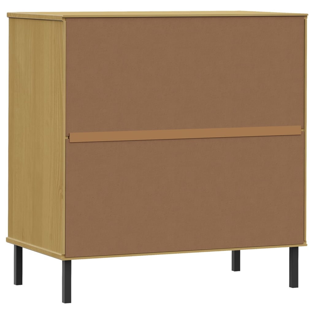 Sideboard OSLO mit 3 Schubladen Braun 77x40x79,5 cm Massivholz