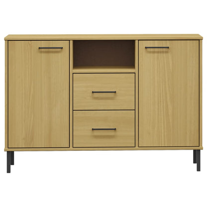 Sideboard OSLO mit Metallbeinen Braun 113x40x77 cm Massivholz