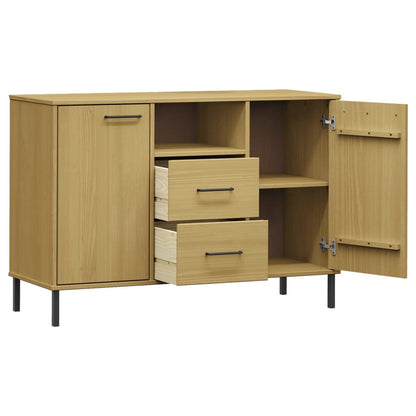 Sideboard OSLO mit Metallbeinen Braun 113x40x77 cm Massivholz