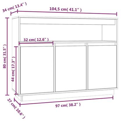 Komoda 104,5x34x80 cm puno borovo drvo