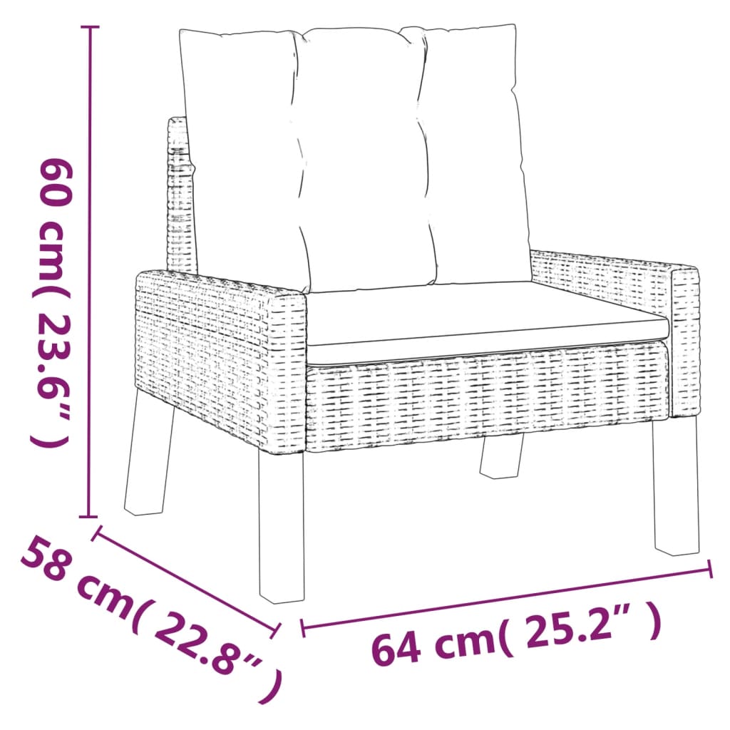 4-piece garden lounge set with cushions poly rattan &amp; solid wood