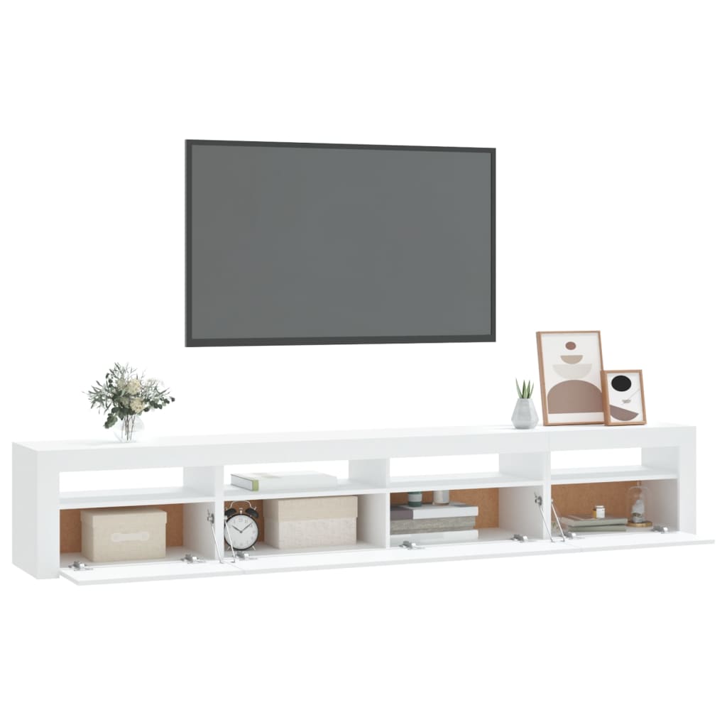 TV-Schrank mit LED-Leuchten Weiß 240x35x40 cm