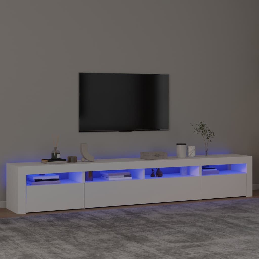 TV-Schrank mit LED-Leuchten Weiß 240x35x40 cm