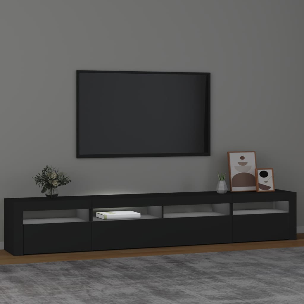 TV-Schrank mit LED-Leuchten Schwarz 240x35x40 cm