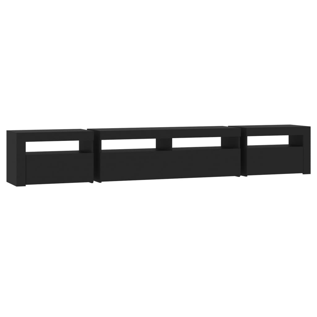 TV-Schrank mit LED-Leuchten Schwarz 240x35x40 cm