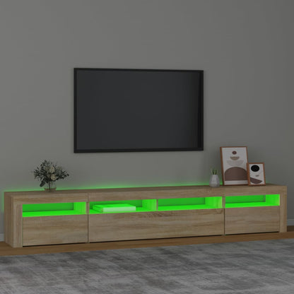 TV-Schrank mit LED-Leuchten Sonoma-Eiche 240x35x40 cm