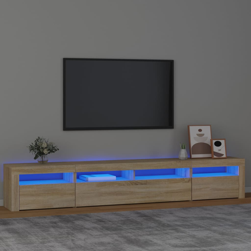 TV-Schrank mit LED-Leuchten Sonoma-Eiche 240x35x40 cm