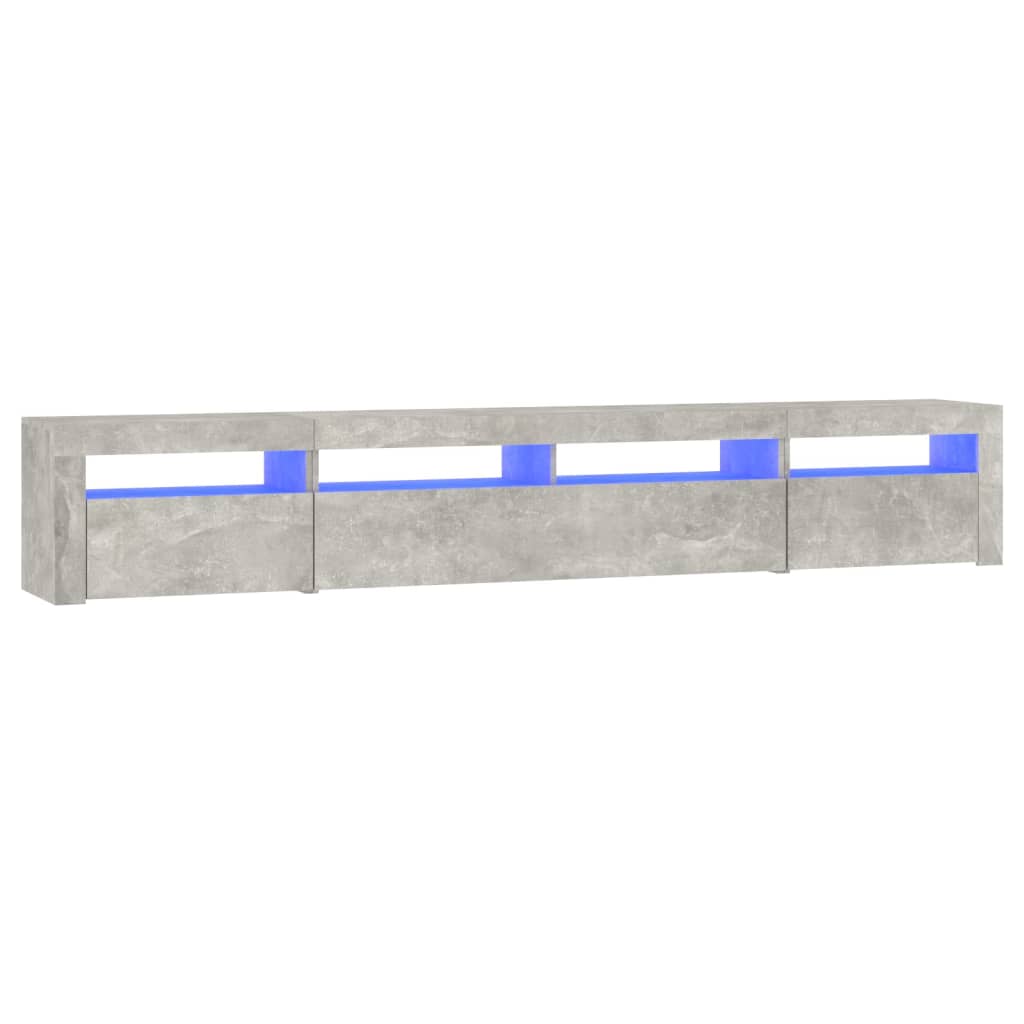 TV-Schrank mit LED-Leuchten Betongrau 240x35x40 cm