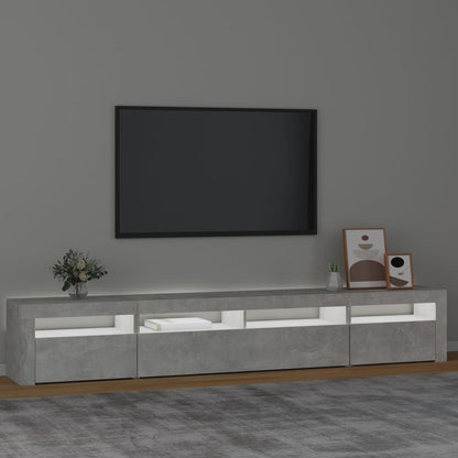 TV-Schrank mit LED-Leuchten Betongrau 240x35x40 cm