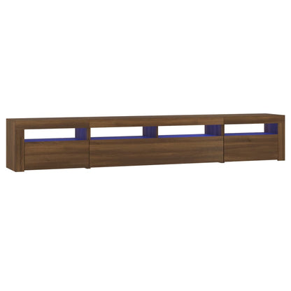 TV-Schrank mit LED-Leuchten Braun Eichen-Optik 240x35x40 cm