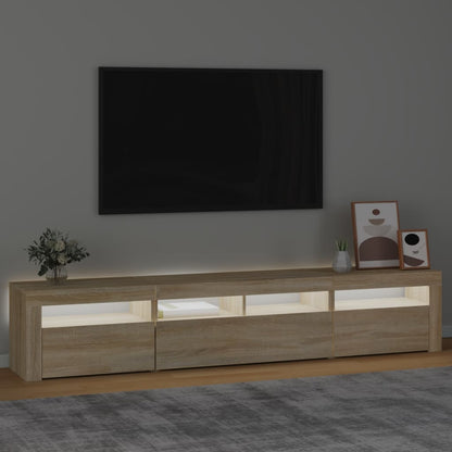 TV-Schrank mit LED-Leuchten Sonoma-Eiche 210x35x40 cm