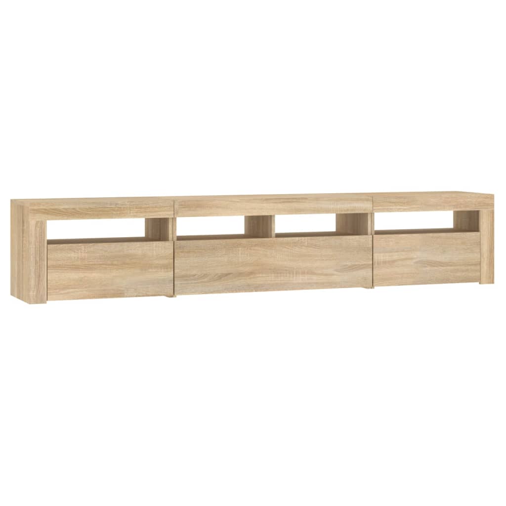 TV-Schrank mit LED-Leuchten Sonoma-Eiche 210x35x40 cm