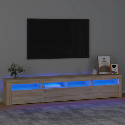 TV-Schrank mit LED-Leuchten Sonoma-Eiche 210x35x40 cm