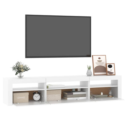 TV-Schrank mit LED-Leuchten Weiß 195x35x40 cm