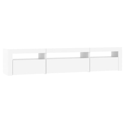 TV-Schrank mit LED-Leuchten Weiß 195x35x40 cm