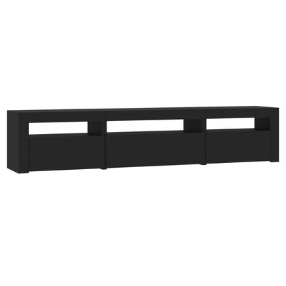 TV-Schrank mit LED-Leuchten Schwarz 195x35x40 cm