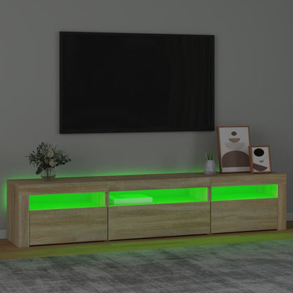 TV-Schrank mit LED-Leuchten Sonoma-Eiche 195x35x40 cm