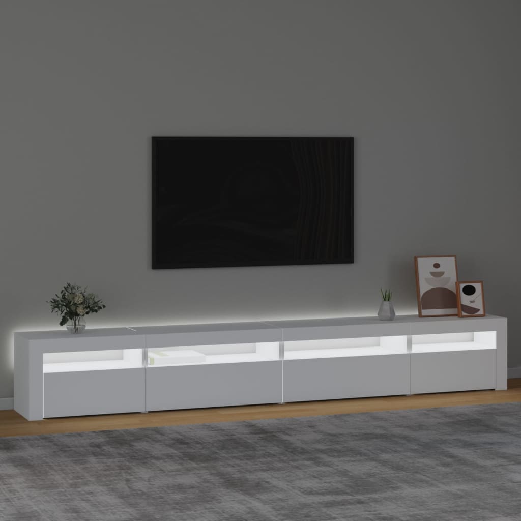 TV-Schrank mit LED-Leuchten Weiß 270x35x40 cm